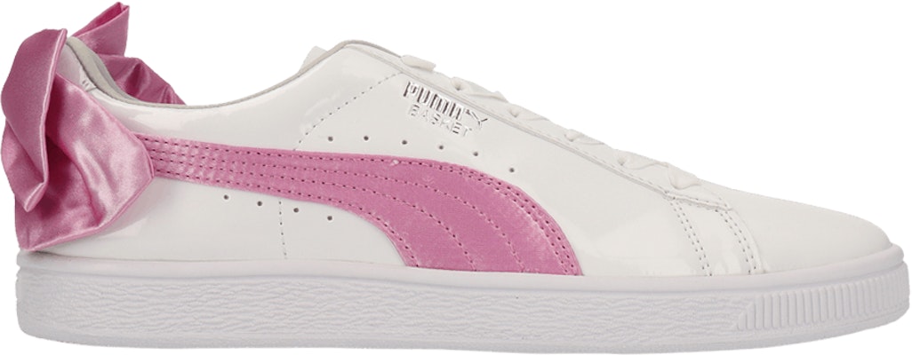 Grade School Puma Basket Bow Patent White Orchid 367621 02