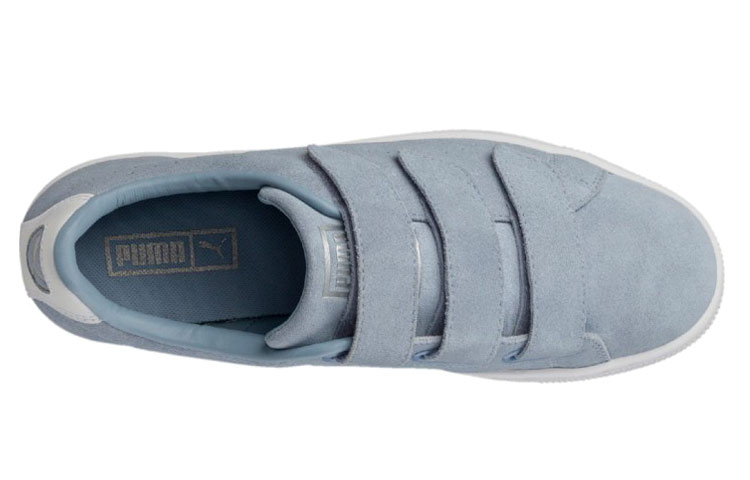Shop プーマ バスケット クラシック ストラップ グレーブルー 362568-02