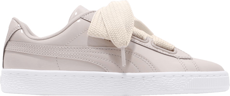 Women Puma Basket Heart Patent Silver Grey 363073 22 363073