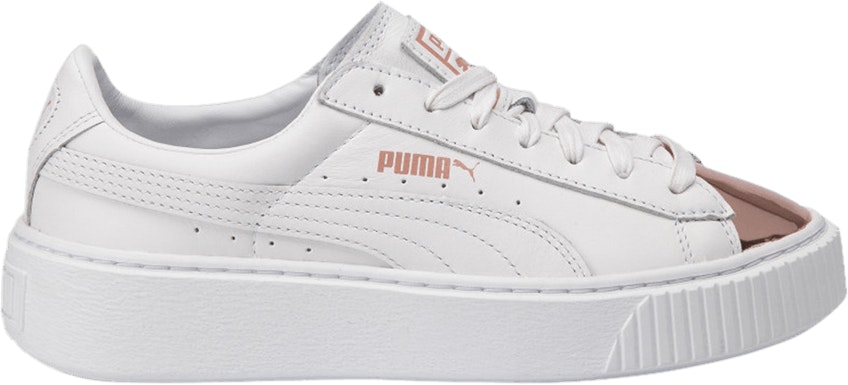 Puma basket platform white rose best sale gold