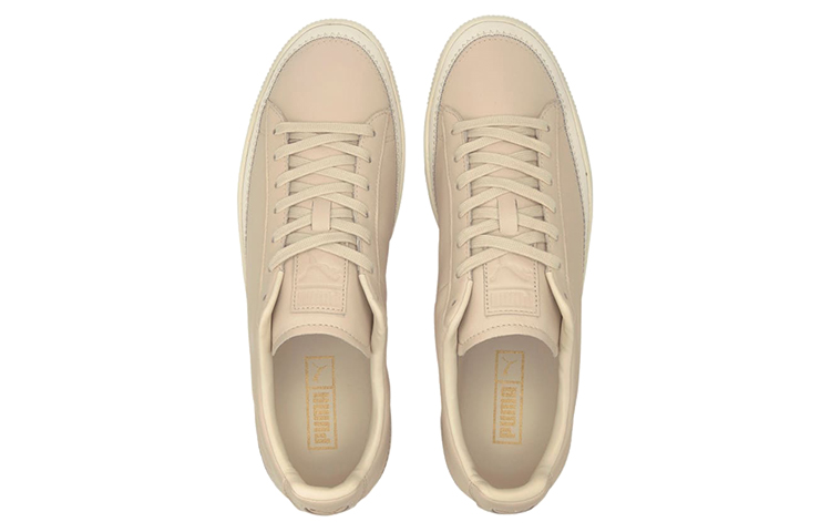 Shop PUMA Basket Trim Prm 休閒 輕便 低帮 板鞋 男女同款 卡其色