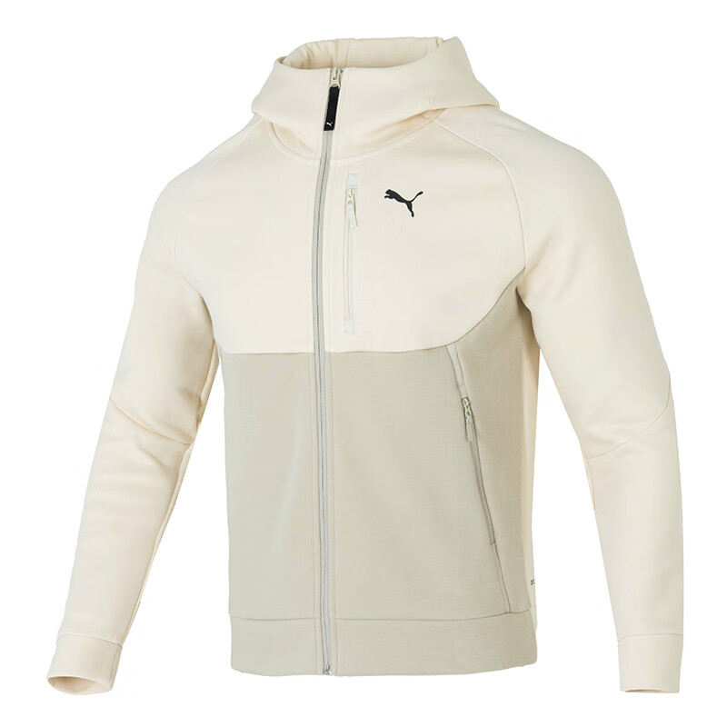 Puma Beige Fashionable Comfortable Warm Loose-Fit Jacket 631833-87