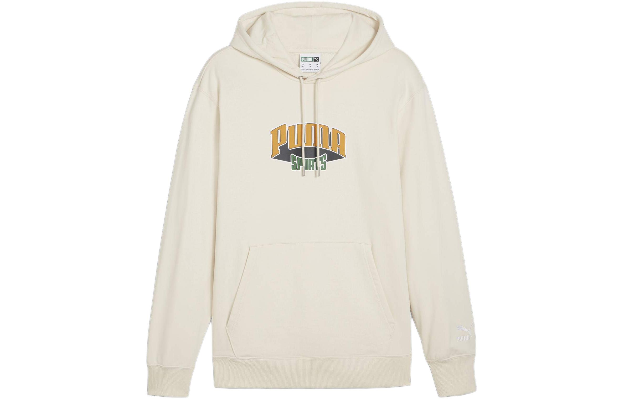 Puma Beige Letter Print Hoodie Casual Sportswear 624396-87