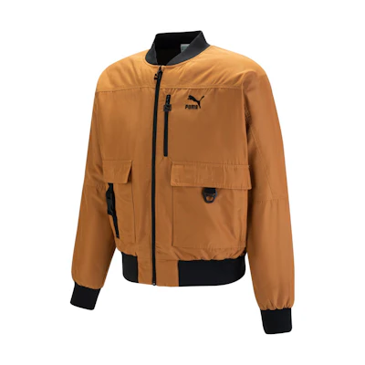 Puma Beige Tactical Utility Jacket with Logo Print and Multiple Pockets 535584-74