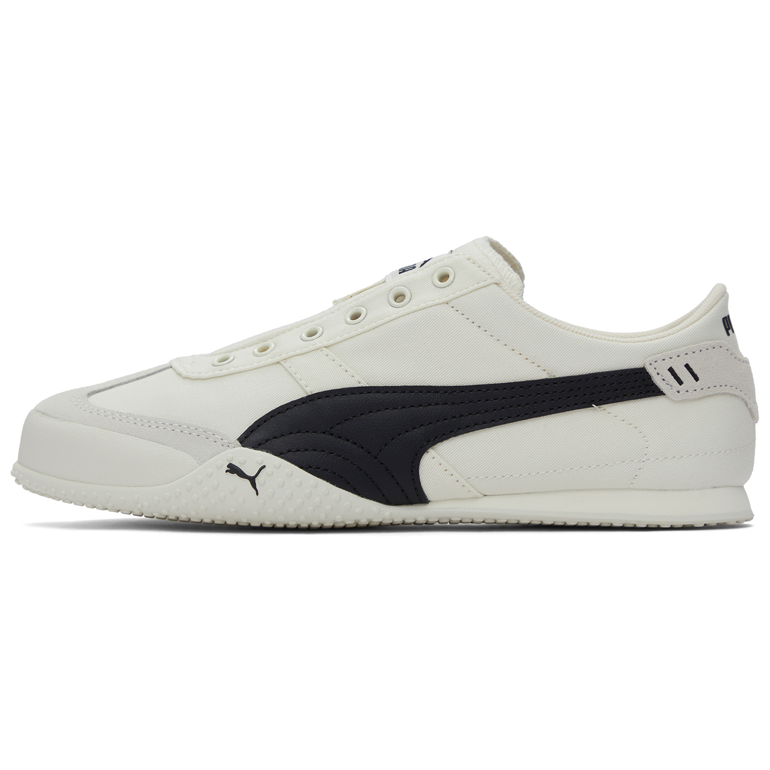 PUMA Bella UT Slip-On Sneakers Low-Top Casual White/Black Canvas Shoes. 402981-04