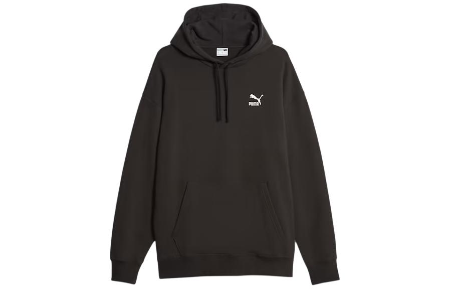 Puma Better Classics Black Hoodie with Logo Embroidery and Drop Shoulder Design 621318-01
