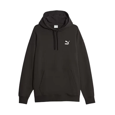 Puma Better Classics Black Hoodie with Logo Embroidery and Drop Shoulder Design 621318-01