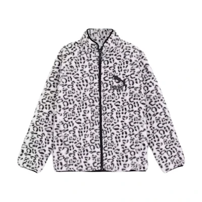Puma Big Cat Leopard Logo Embroidered White Long-Sleeve Jacket for Men 624875-02