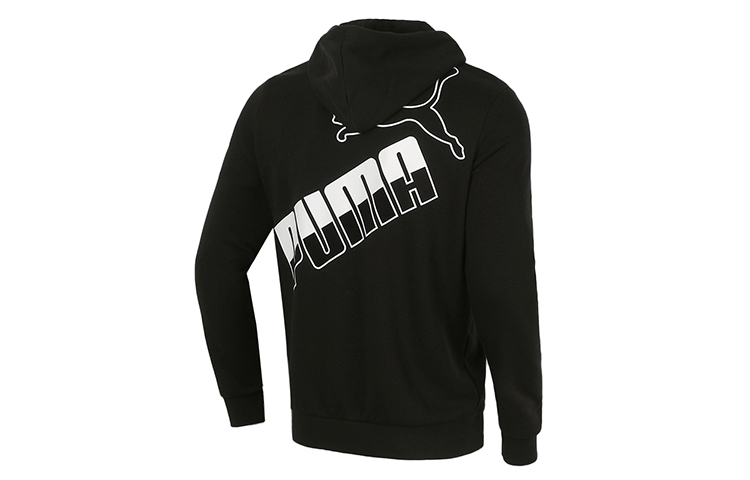 Puma Big Logo Black Knitted Sports Casual Hoodie 588657-01