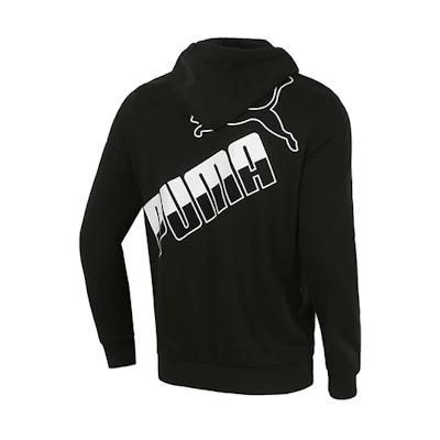 Puma Big Logo Black Knitted Sports Casual Hoodie 588657-01