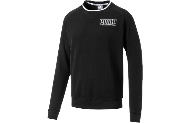 Puma Black Breathable Alphabet Print Pullover Sweatshirt Casual Sports 844126-01
