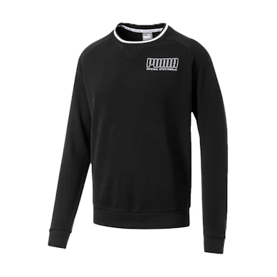 Puma Black Breathable Alphabet Print Pullover Sweatshirt Casual Sports 844126-01