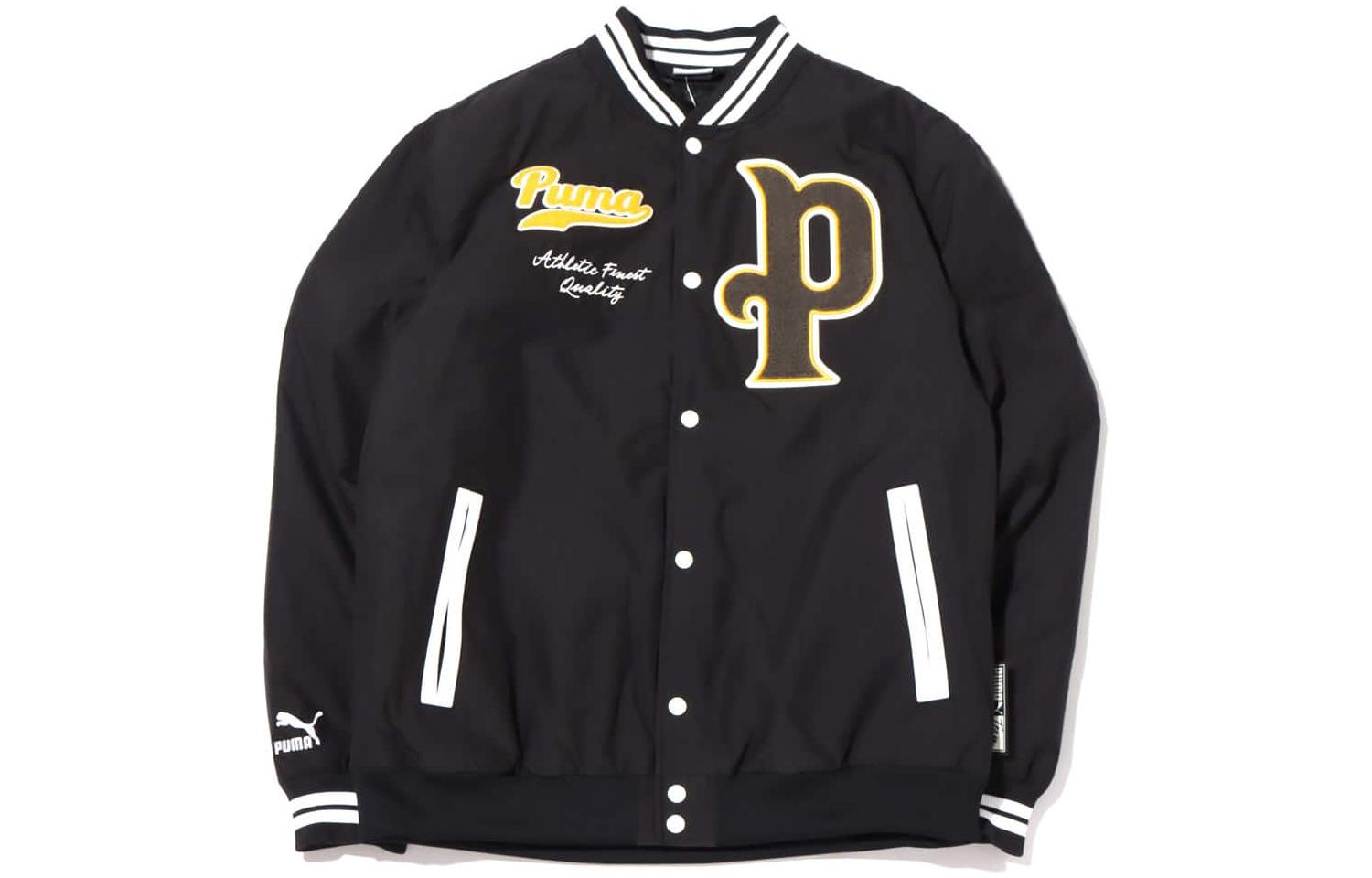 Puma Black Button-Up Jacket with Embroidered Logo Patch 534378-01