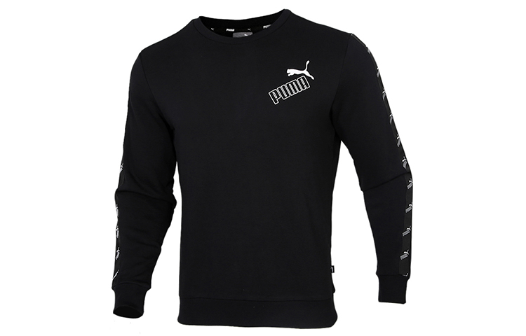 Puma Black Casual Crewneck Sweatshirt with Side Stripe Detailing 586914-01