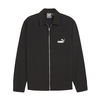Puma Black Casual Long-Sleeve Shirt Jacket with Collar 623681-01