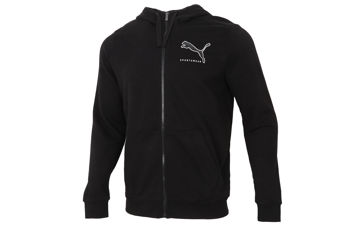 Puma Black Casual Printed Hooded Jacket 855986-01