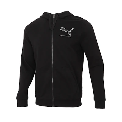Puma Black Casual Printed Hooded Jacket 855986-01