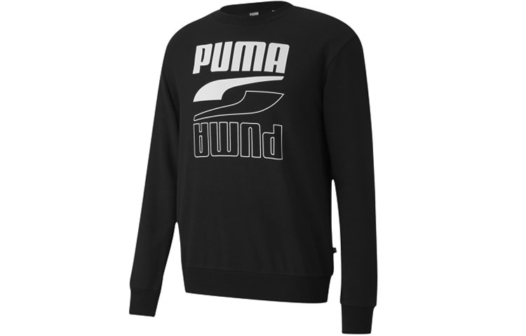 Puma Black Casual Sports Printed Crewneck Sweatshirt 585272-01