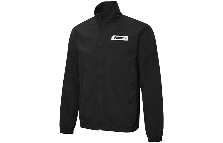 Puma Black Casual Sports Stand Collar Zip Jacket 582709-01