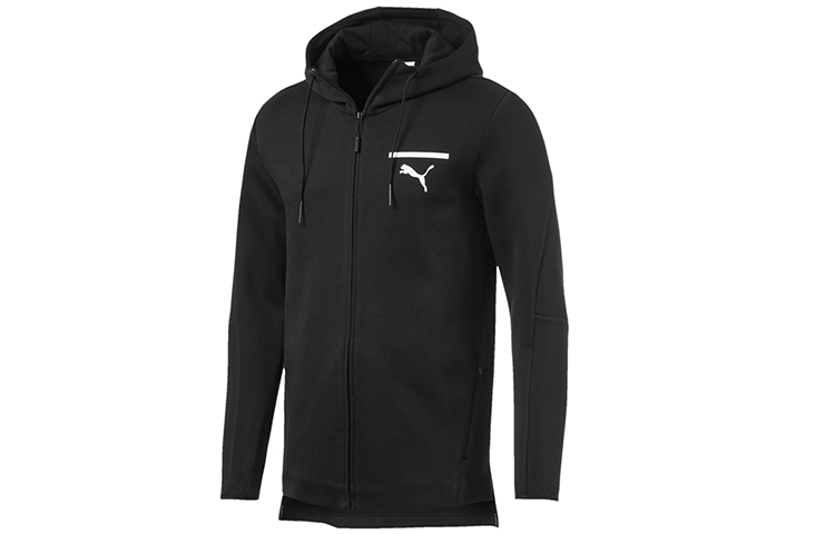 Puma Black Casual Sports Zip-Up Hoodie Jacket 574662-01