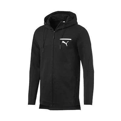 Puma Black Casual Sports Zip-Up Hoodie Jacket 574662-01