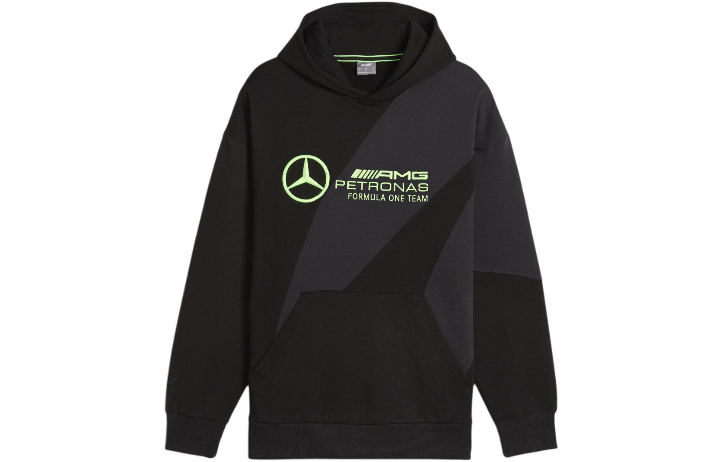 Puma Black Color-Block Logo Print Hoodie Long Sleeve Casual Wear 623727-01