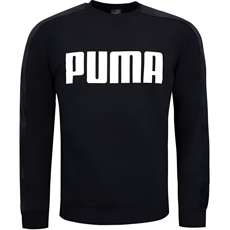 Puma Black Crewneck Letter Print Long-Sleeve Sweatshirt 844461-04