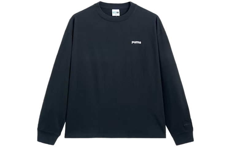 Puma Black Crewneck Long Sleeve Sweatshirt with Back Letter Print 940030-01