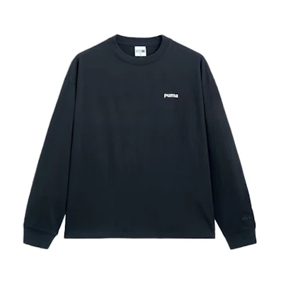 Puma Black Crewneck Long Sleeve Sweatshirt with Back Letter Print 940030-01