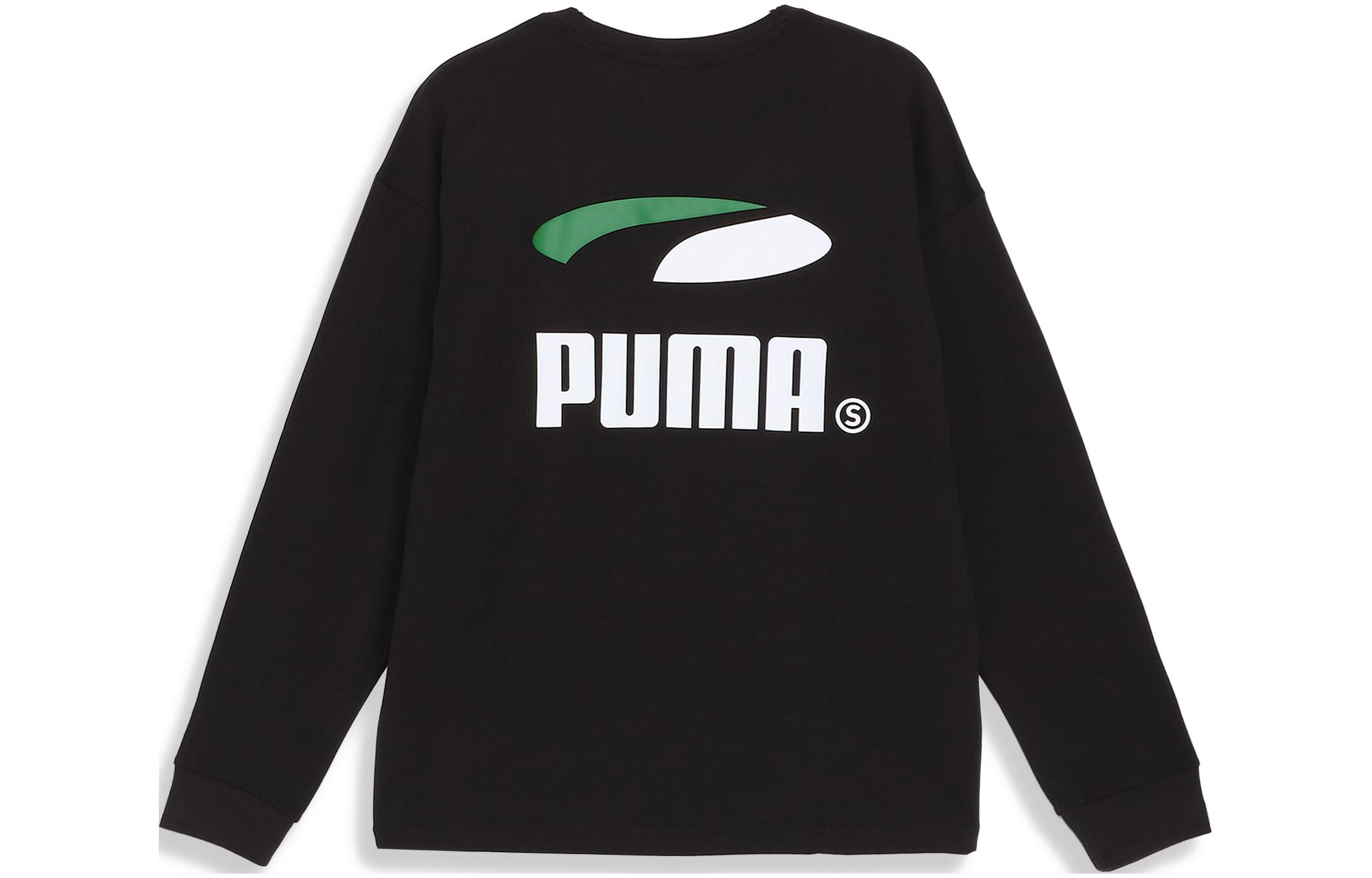 Puma Black Crewneck Pullover Sweatshirt with Letter Print 623032-01