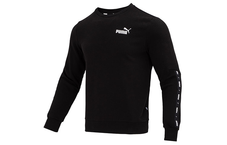 Puma Black Crewneck Pullover Sweatshirt with Side Tape Design 849562-01