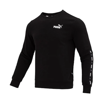 Puma Black Crewneck Pullover Sweatshirt with Side Tape Design 849562-01