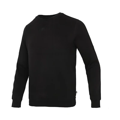 Puma Black Crewneck Pullover Sweatshirt with Solid Logo Design 846409-01