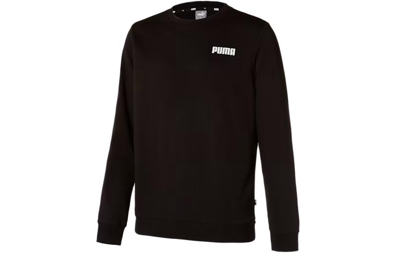 Puma Black Crewneck Solid Letter Slim Fit Long Sleeve Sweatshirt 847231-01