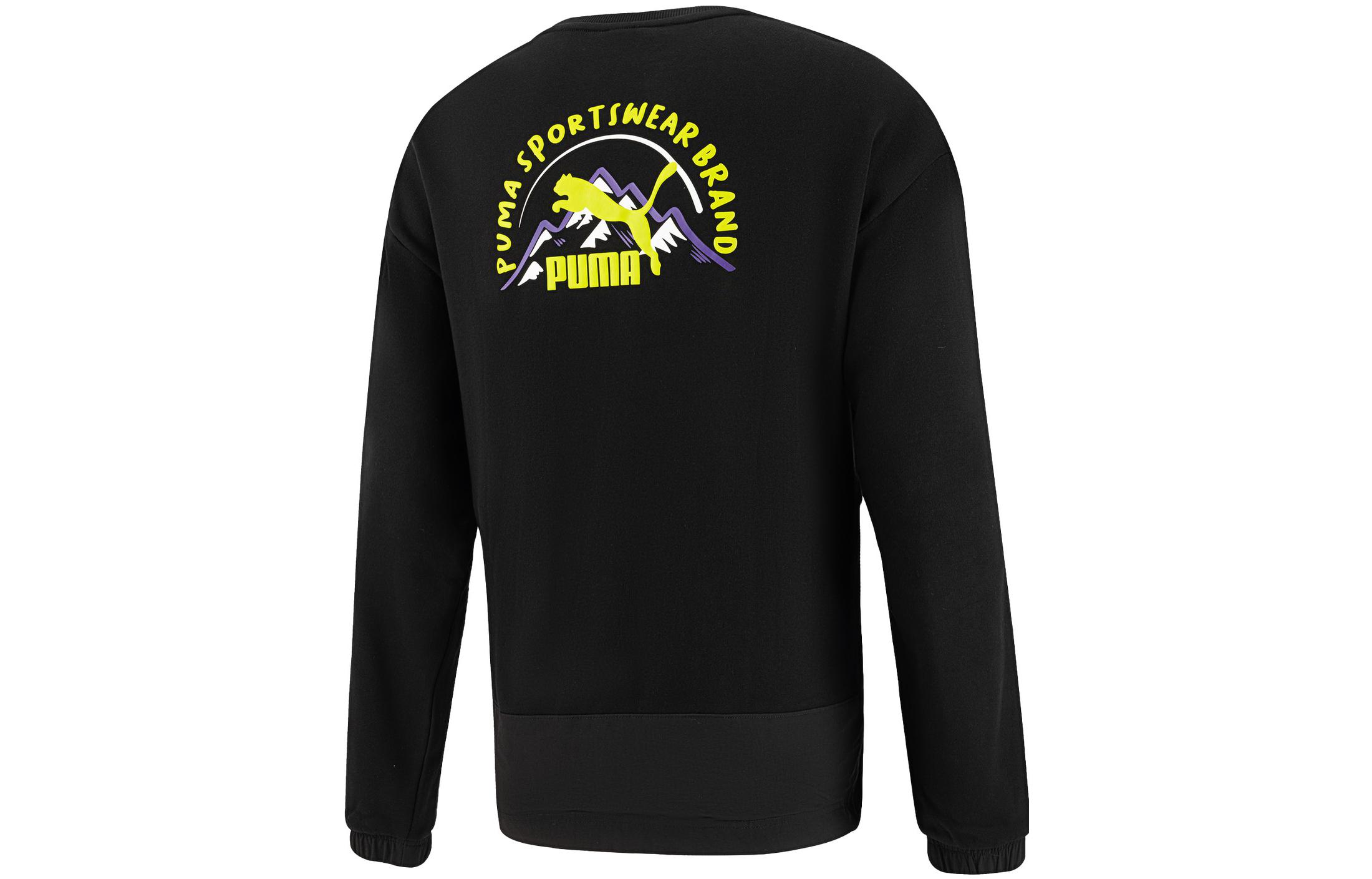 Puma Black Crewneck Sweatshirt with Back Logo Letter Print 537391-01