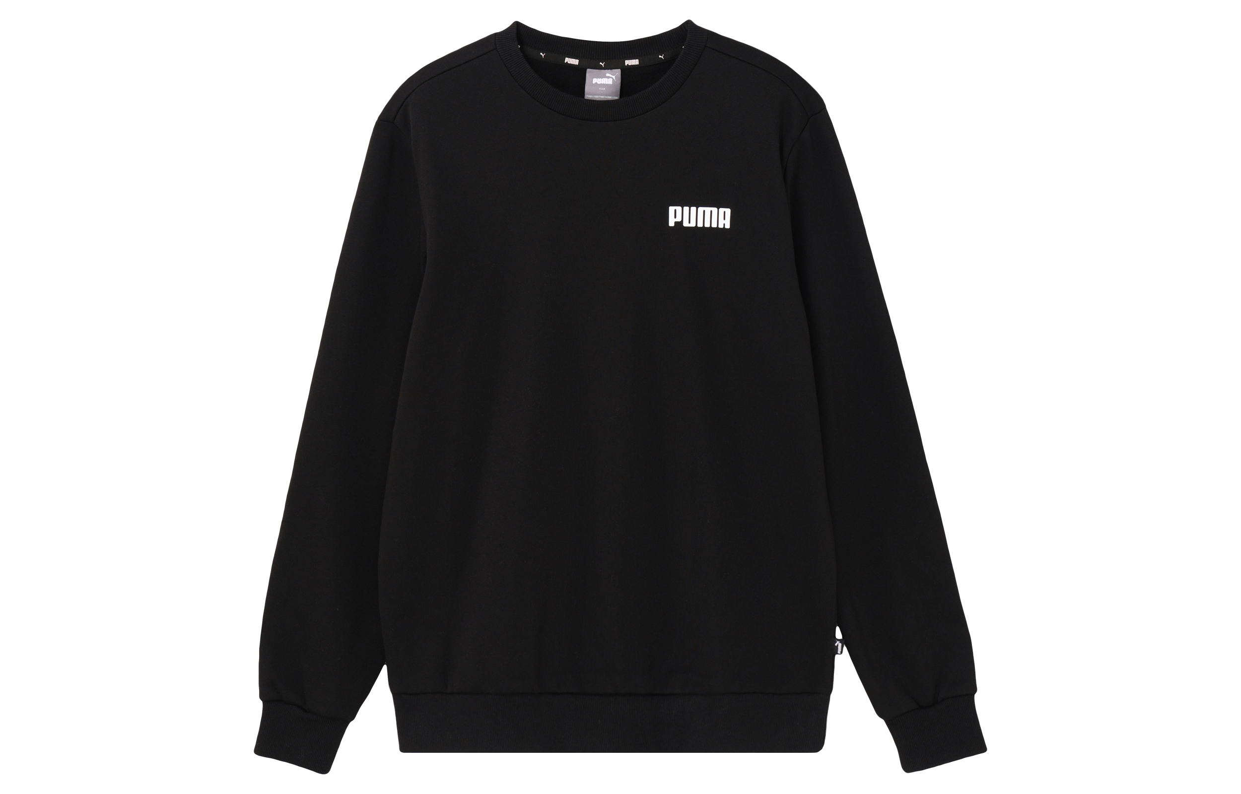 Puma Black Crewneck Sweatshirt with Letter Print Long Sleeve 848737-01