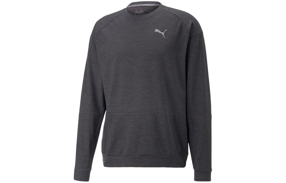 Puma Black Crewneck Sweatshirt with Logo Print Long Sleeves 521986-51