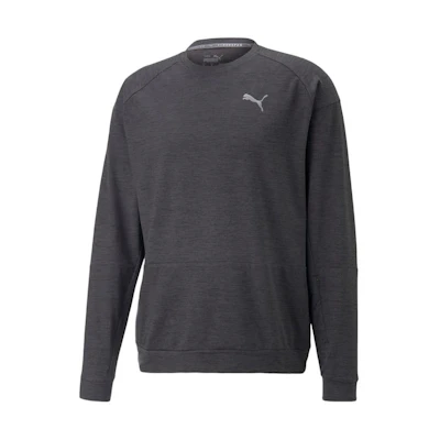 Puma Black Crewneck Sweatshirt with Logo Print Long Sleeves 521986-51
