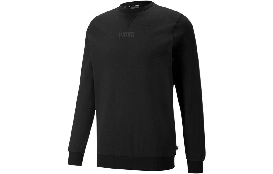 Puma Black Crewneck Sweatshirt with Small Logo Print Long Sleeves 849575-01