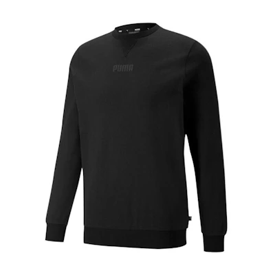 Puma Black Crewneck Sweatshirt with Small Logo Print Long Sleeves 849575-01