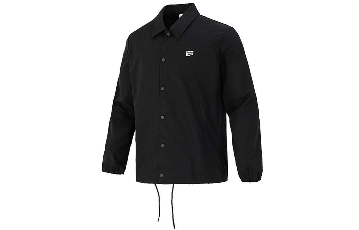 Puma Black Embroidered Logo Woven Polo Jacket 532172-01