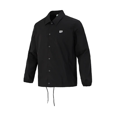 Puma Black Embroidered Logo Woven Polo Jacket 532172-01