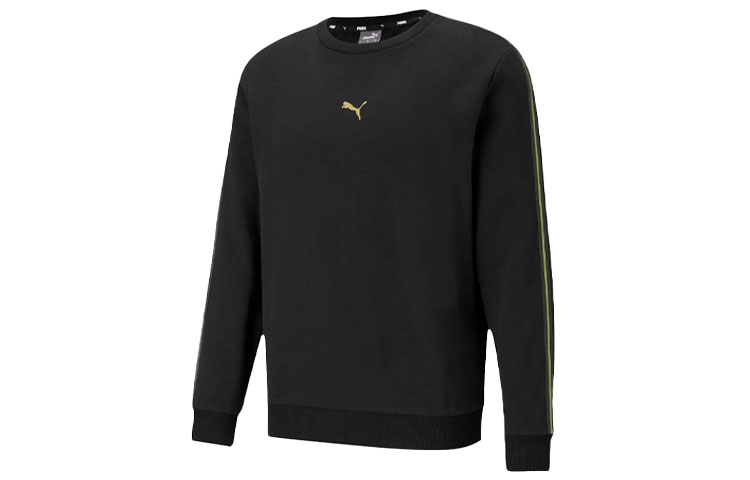 Puma Black Fleece Crewneck Sweatshirt with Logo 587665-01