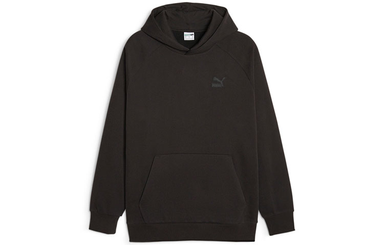 Puma Black Fleece Hoodie with Large Pocket - Casual and Loose Fit 625301-01