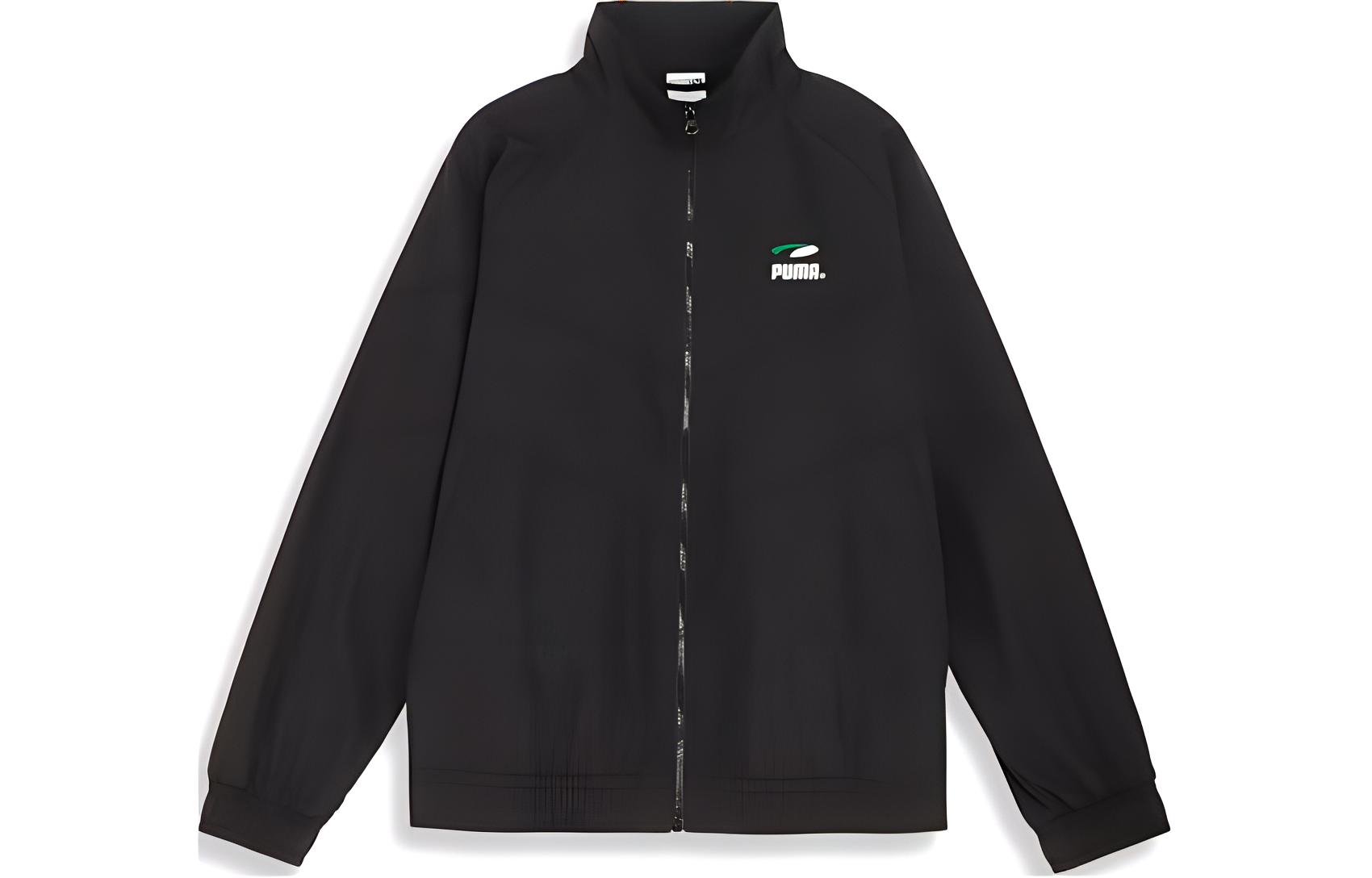 Puma Black Full-Zip Letter Logo Print Track Jacket 623028-01