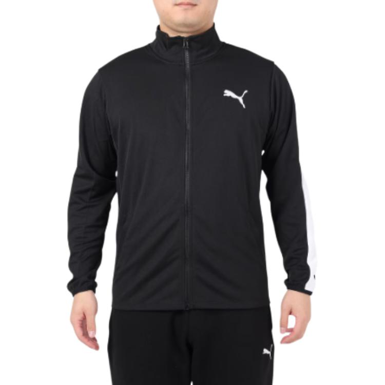 Puma Black Full-Zip Stand Collar Jacket with Logo Print Long Sleeves 845678-01