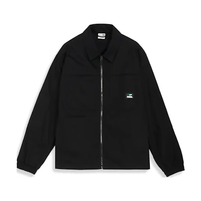 Puma Black Graphic Print Zip-Up Long-Sleeve Jacket with Dual Pockets 623031-01
