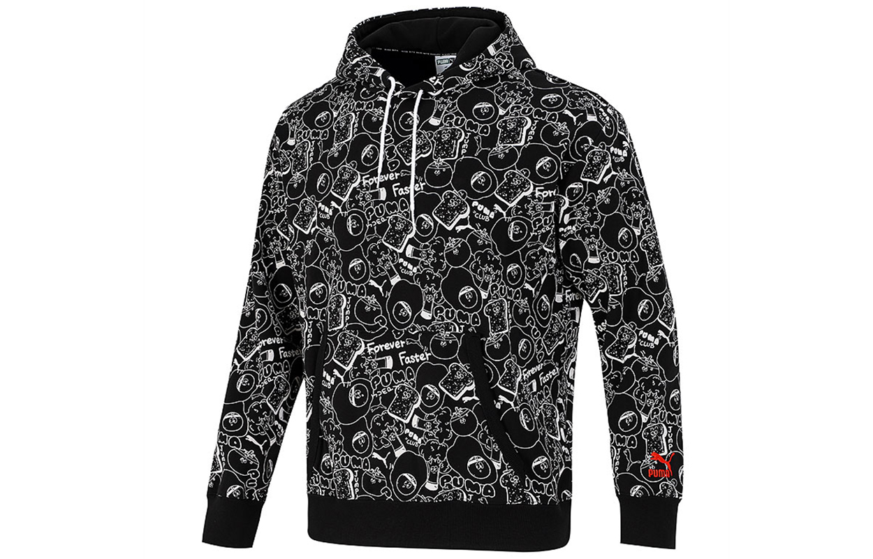 Puma Black Graphic Pullover Sweatshirt - Breathable & Casual Running Wear 533200-51