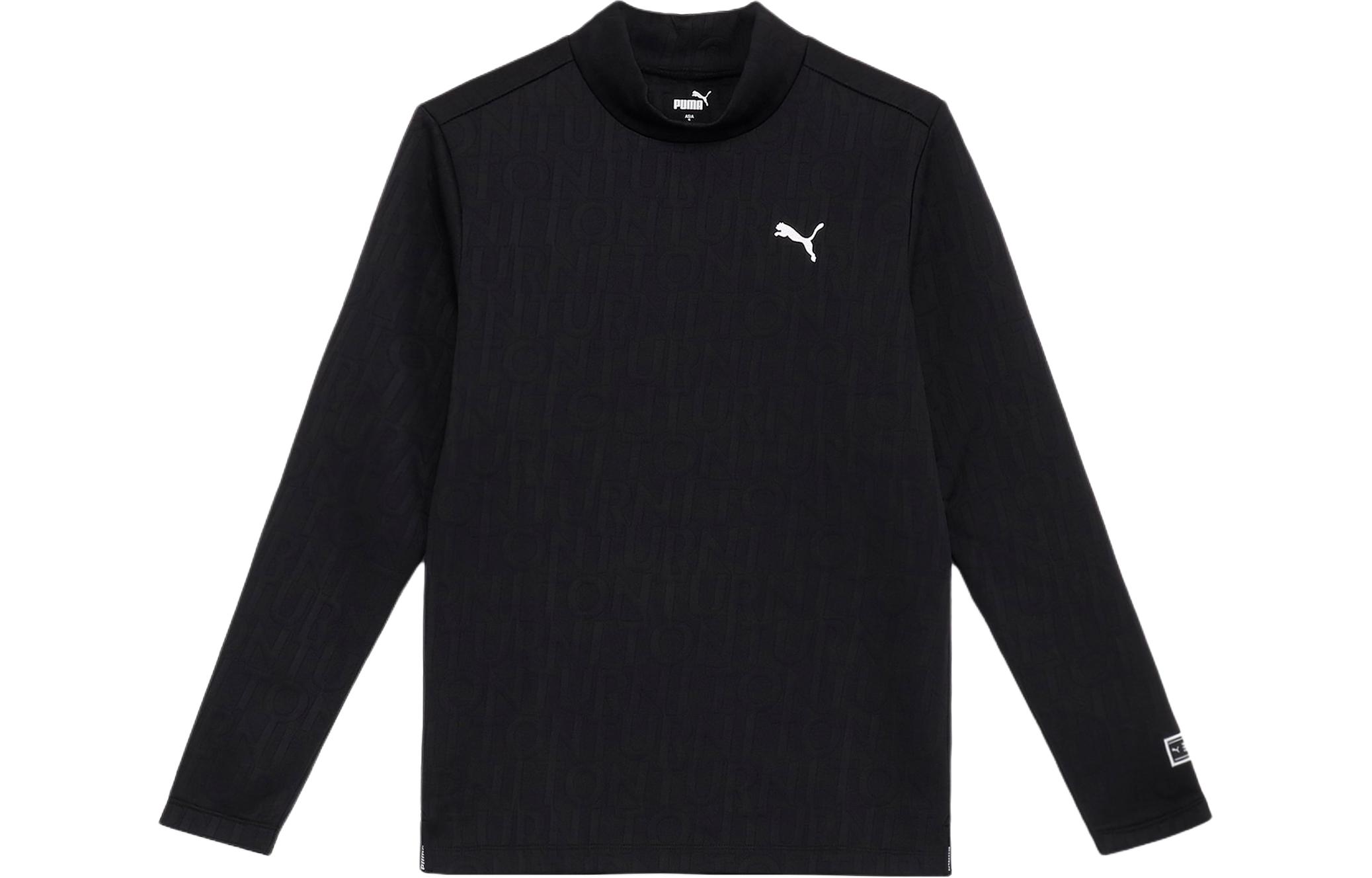 Puma Black Half-High Collar Pullover Sweatshirt with Letter Print 624928-01