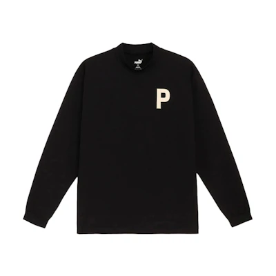 Puma Black Half-Turtleneck Pullover Sweatshirt with Letter Print 624881-01